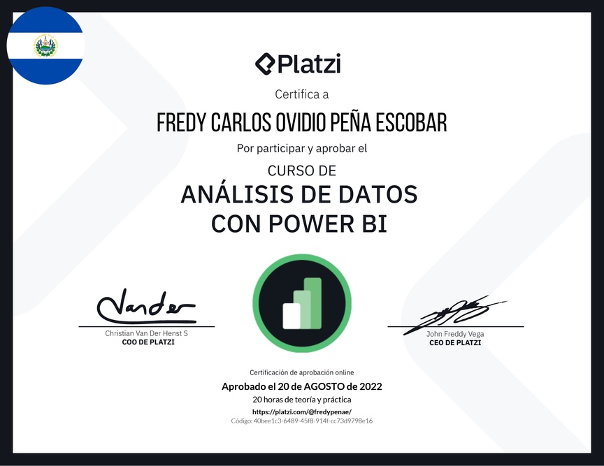 Diploma del Curso de Análisis de Datos con Power BI