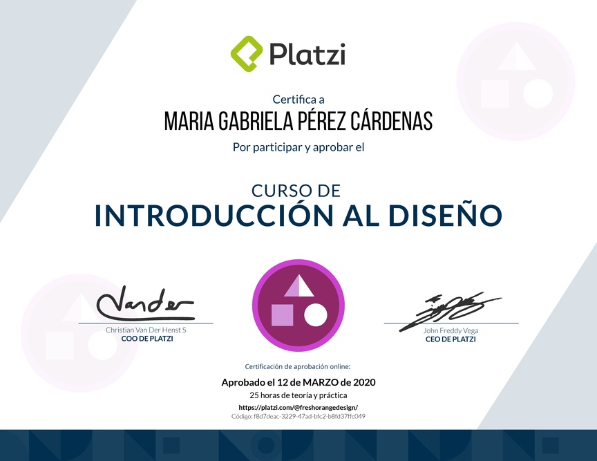 Diploma del Curso de Introducción al Diseño