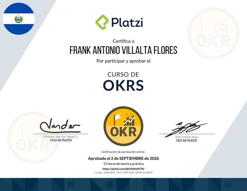 Diploma del Curso de OKRs: Herramienta Clave para Managers