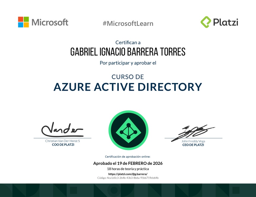 Diploma del Curso de Azure Active Directory