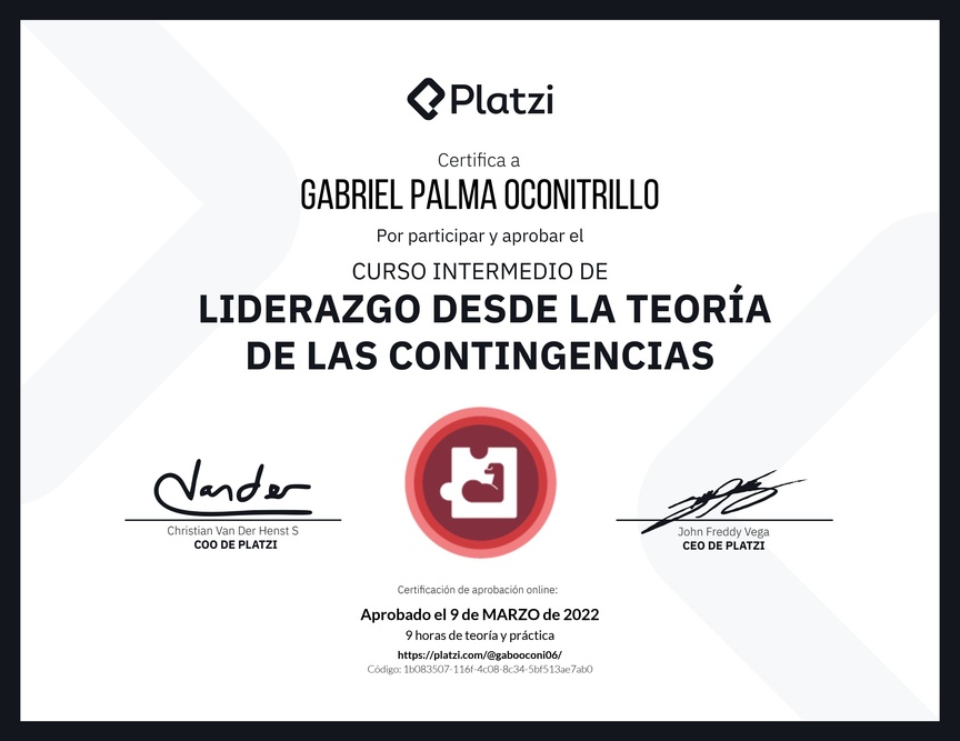 Diploma del Curso Intermedio de Liderazgo: Evalúa los Comportamientos de un Líder