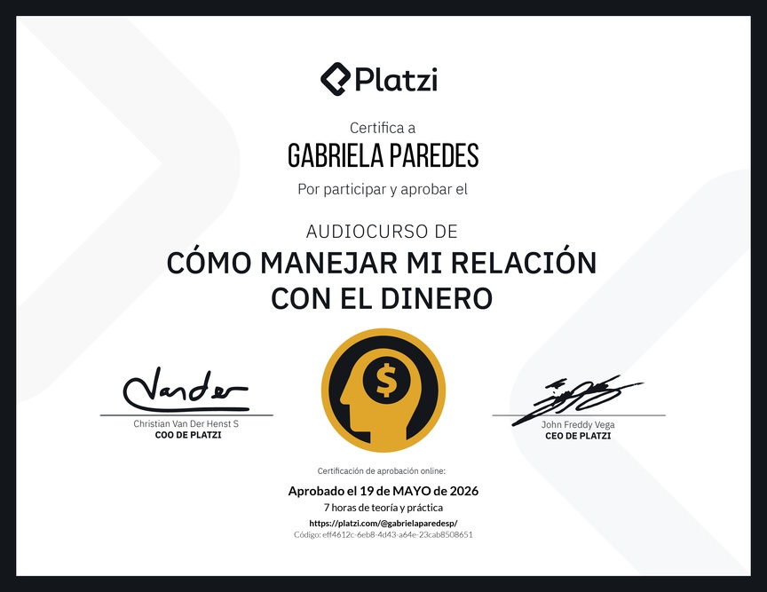 Diploma del Curso de Estrategias Financieras personales