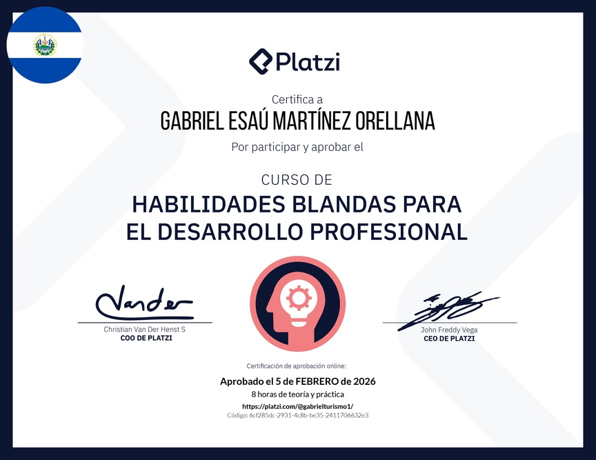 Diploma del Curso de Habilidades Blandas para el Desarrollo Profesional