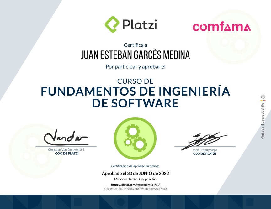 Diploma de Fundamentos de Ingeniería de Software