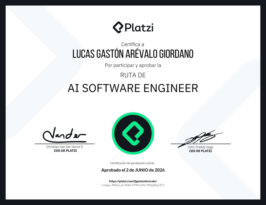 Diploma de la Ruta de Aprendizaje de AI Software Engineer