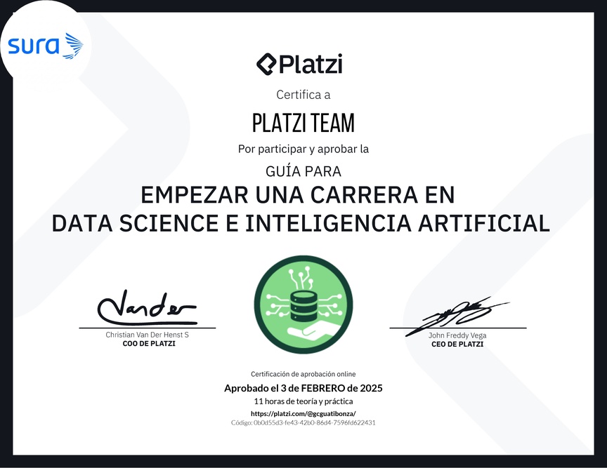Diploma de Guía para Empezar una Carrera en Data Science e Inteligencia Artificial