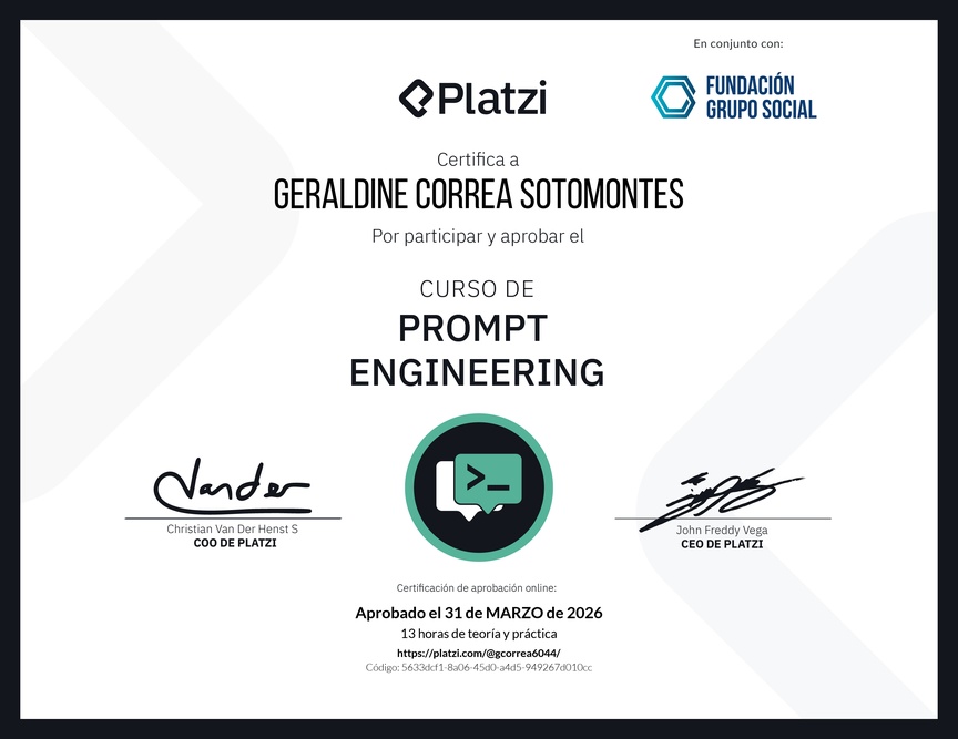 Diploma del Curso de Prompt Engineering
