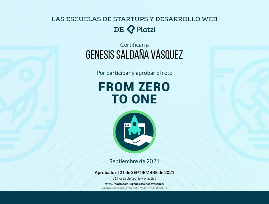 Diploma de From Zero to One