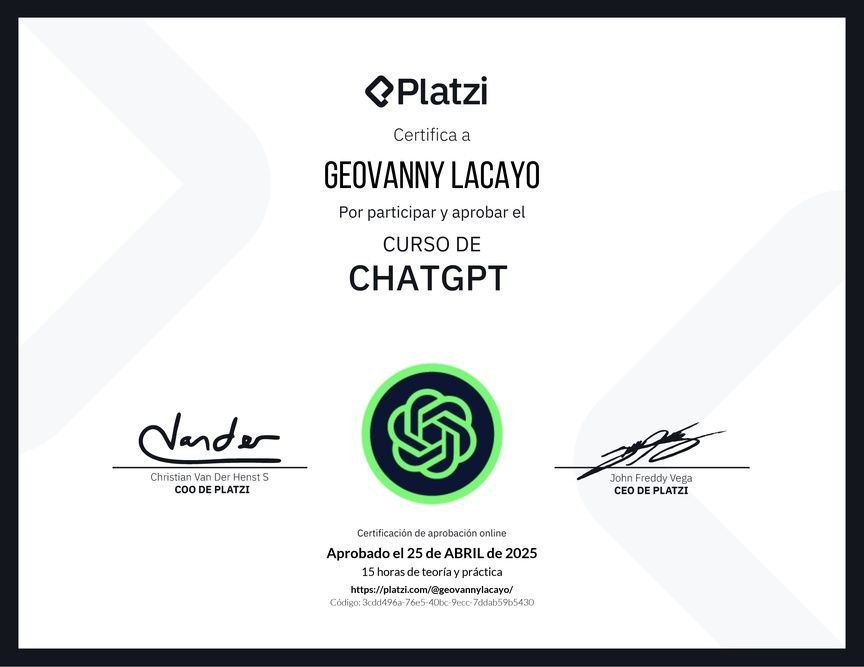 Diploma del Curso de ChatGPT