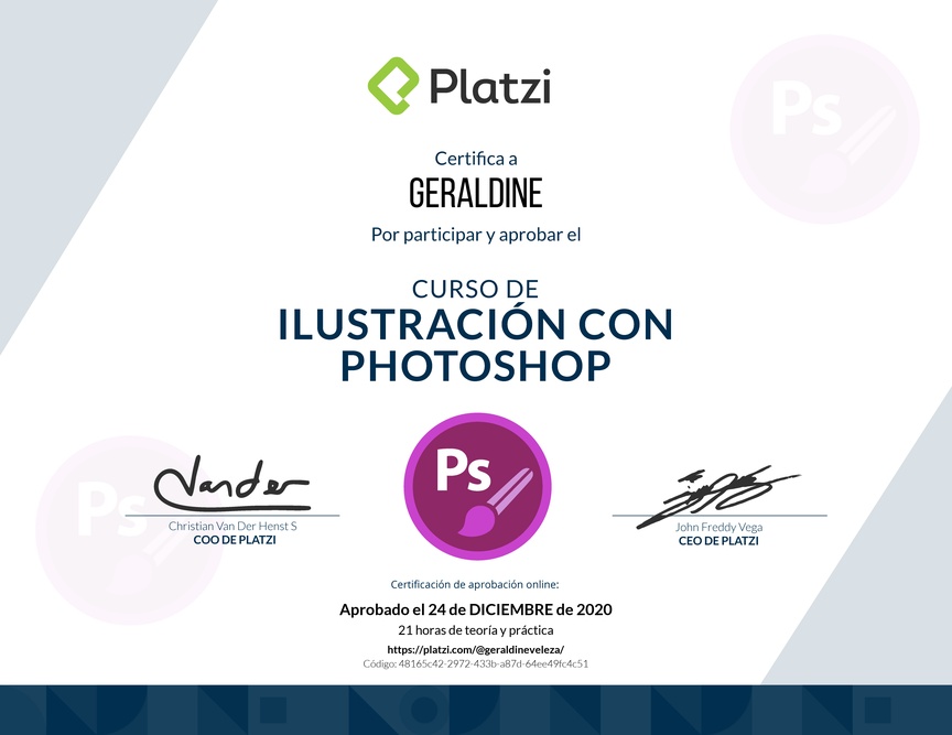 Diploma del Curso de Ilustración con Photoshop