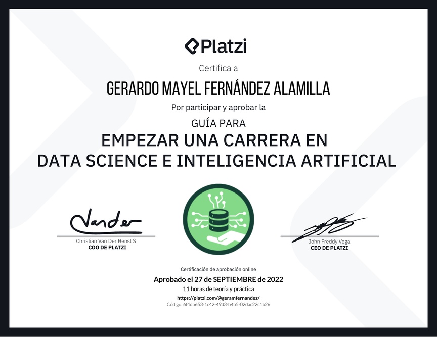Diploma de Guía para Empezar una Carrera en Data Science e Inteligencia Artificial