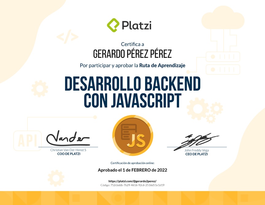 Diploma de la Ruta de Aprendizaje de Node.js: Desarrollo Backend con JavaScript