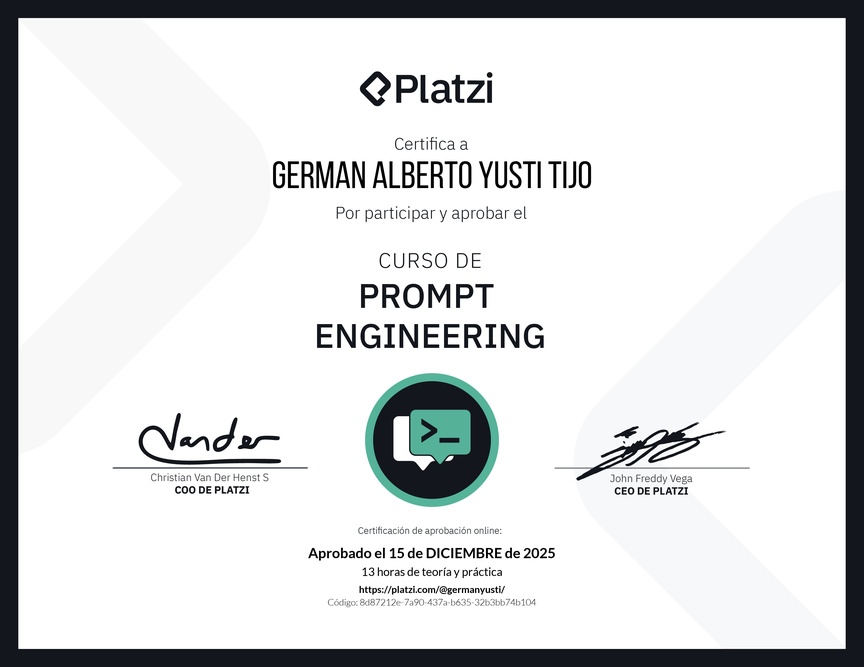 Diploma del Curso de Prompt Engineering