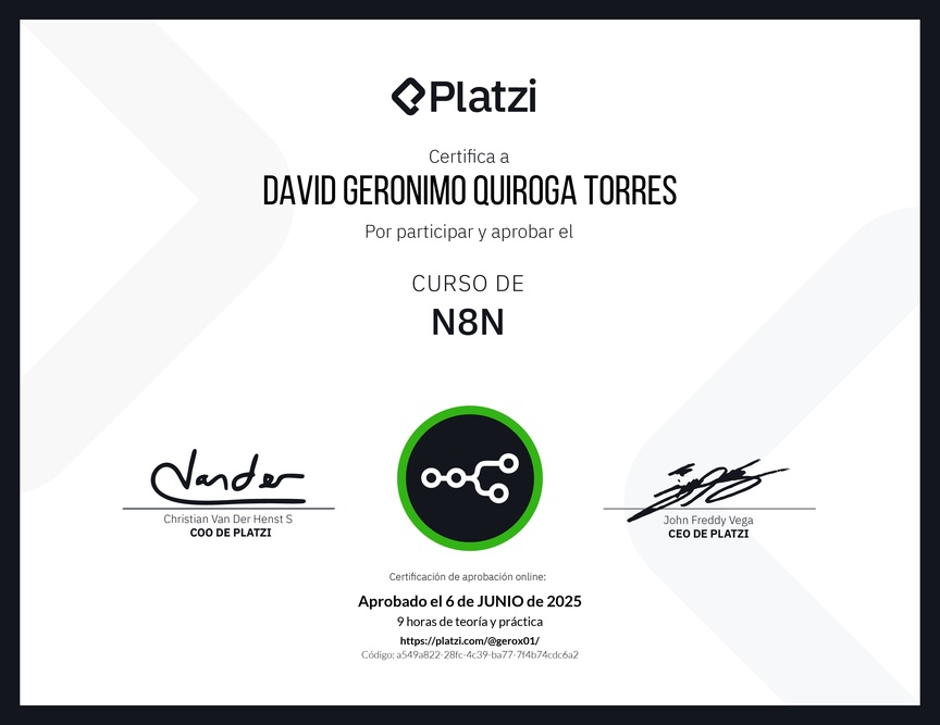 Diploma del Curso de N8N