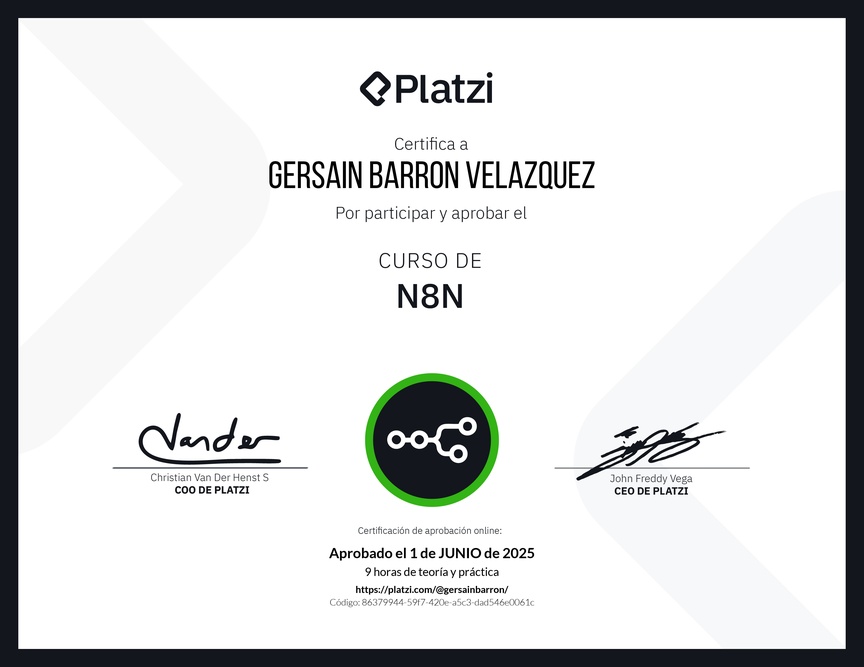 Diploma del Curso de N8N