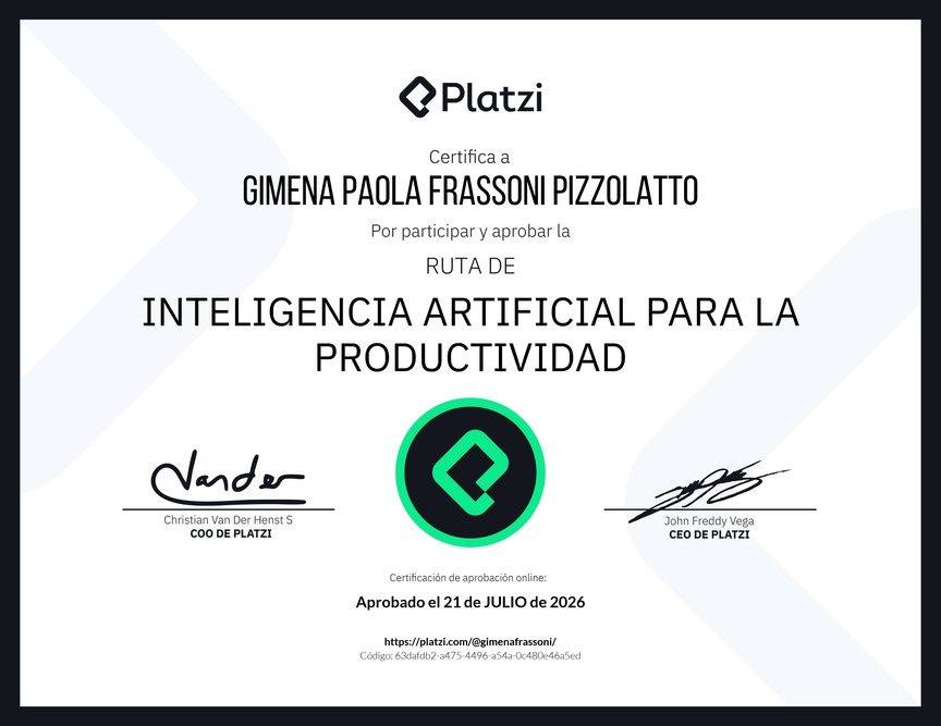 Diploma de la Ruta de Aprendizaje de Inteligencia Artificial para la Productividad