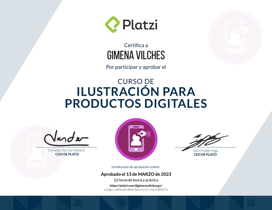 Diploma del Curso de Ilustración en Productos Digitales