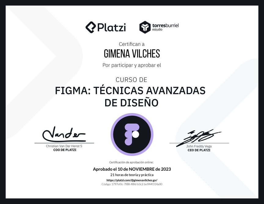 Diploma del Curso de Figma: Técnicas Avanzadas de Diseño