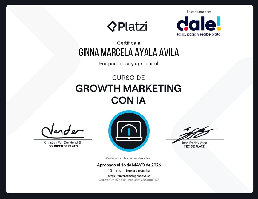 Diploma del Curso de Growth Marketing con Inteligencia Artificial