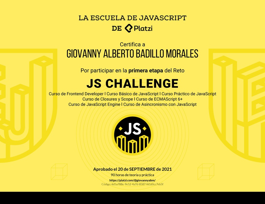 Diploma de JS Challenge: Diploma de la Fase 1