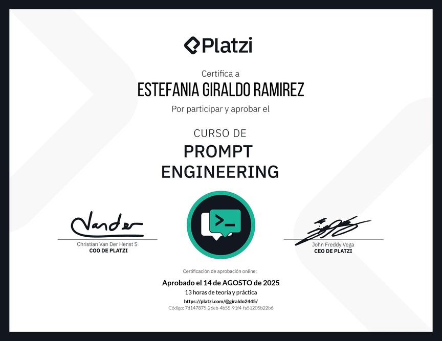 Diploma del Curso de Prompt Engineering