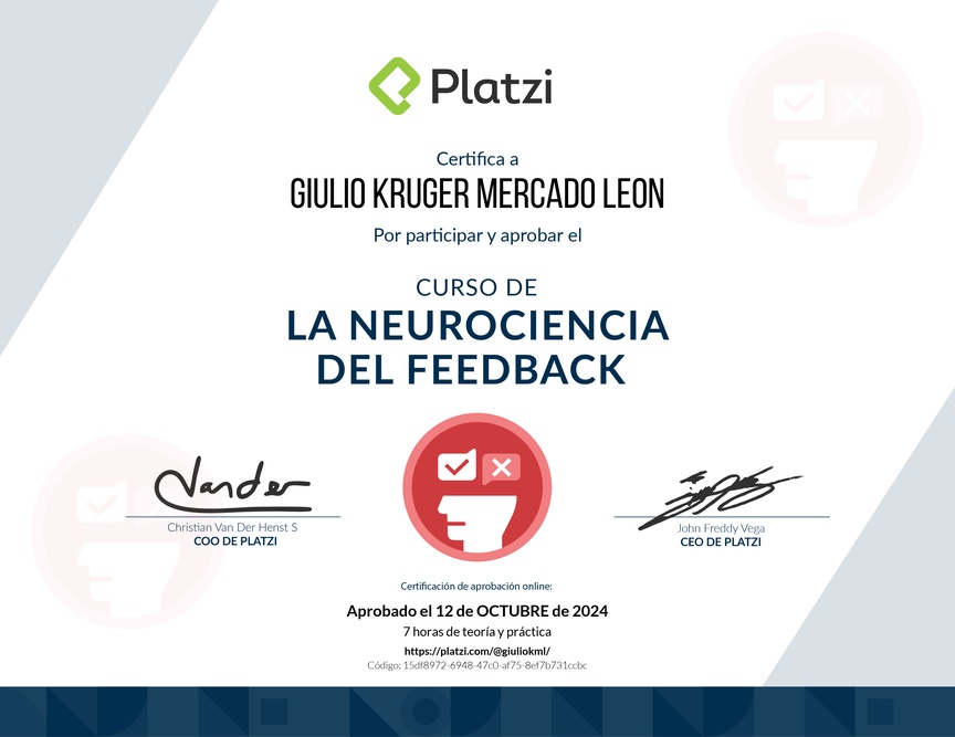 Diploma de Audiocurso sobre la Neurociencia del Feedback