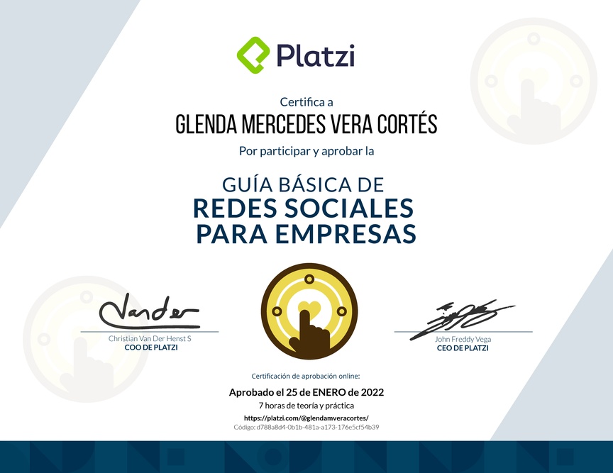 Diploma de Guía Básica de Redes Sociales para Empresas