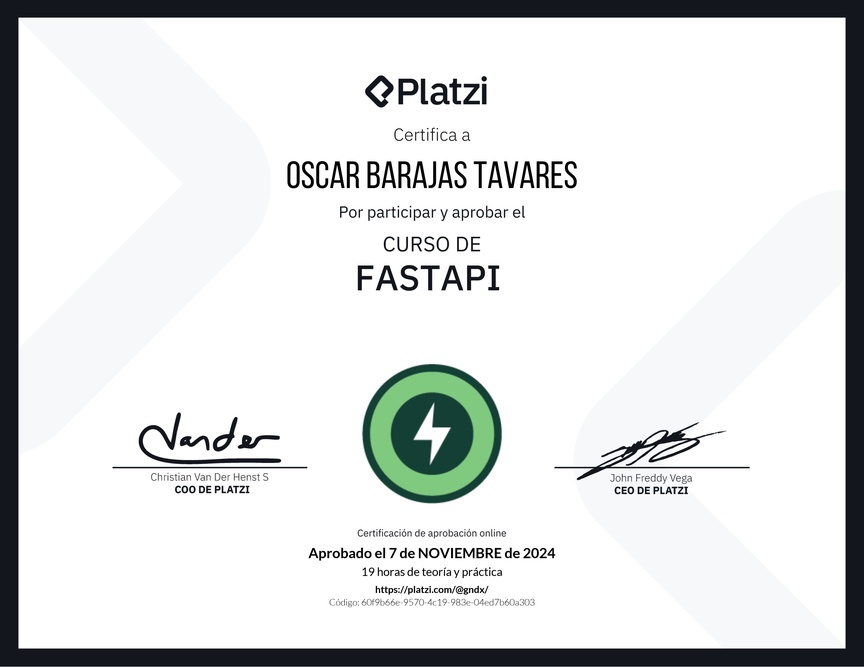 Diploma del Curso de FastAPI