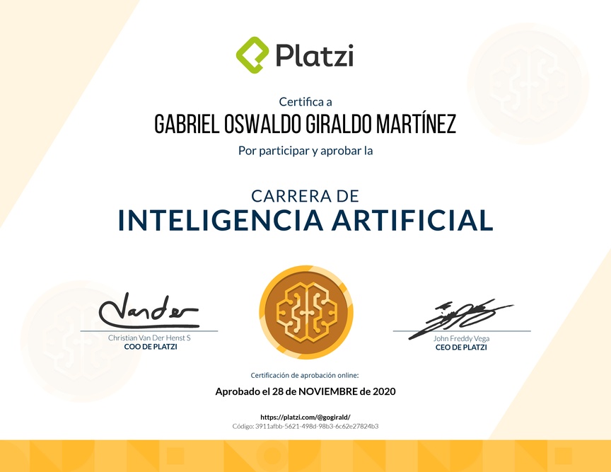 Diploma de la Ruta de Aprendizaje de Inteligencia Artificial MinTIC - Icetex