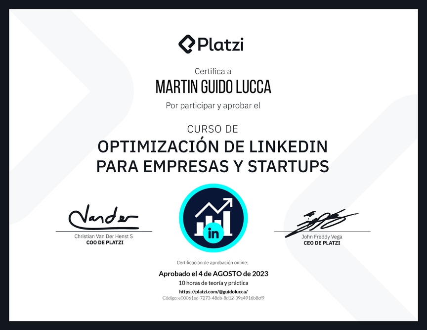 Diploma de Optimización de LinkedIn para Empresas y Startups