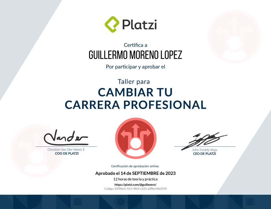 Diploma de Audiotaller para Cambiar tu Carrera Profesional