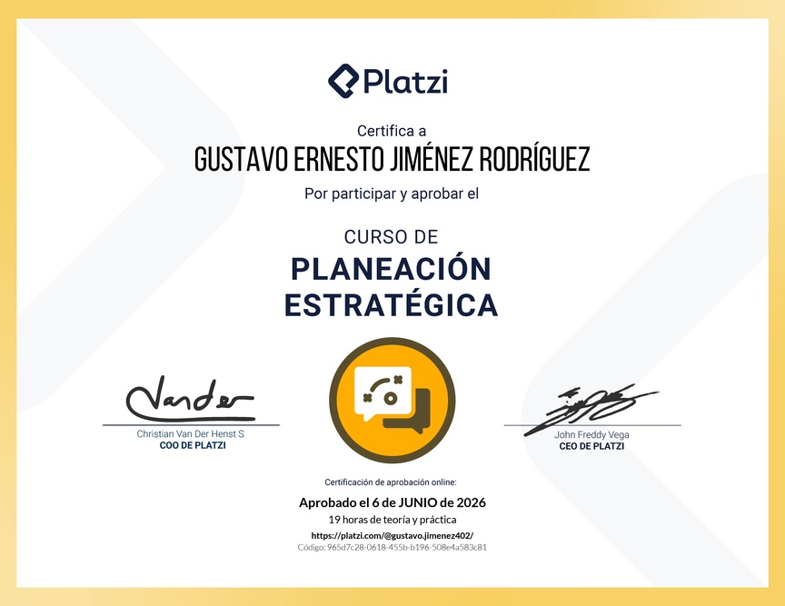Diploma del Curso de Planeación Estratégica