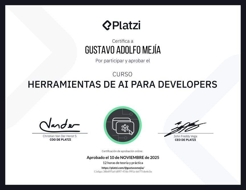Diploma del Curso de Herramientas de AI para Devs