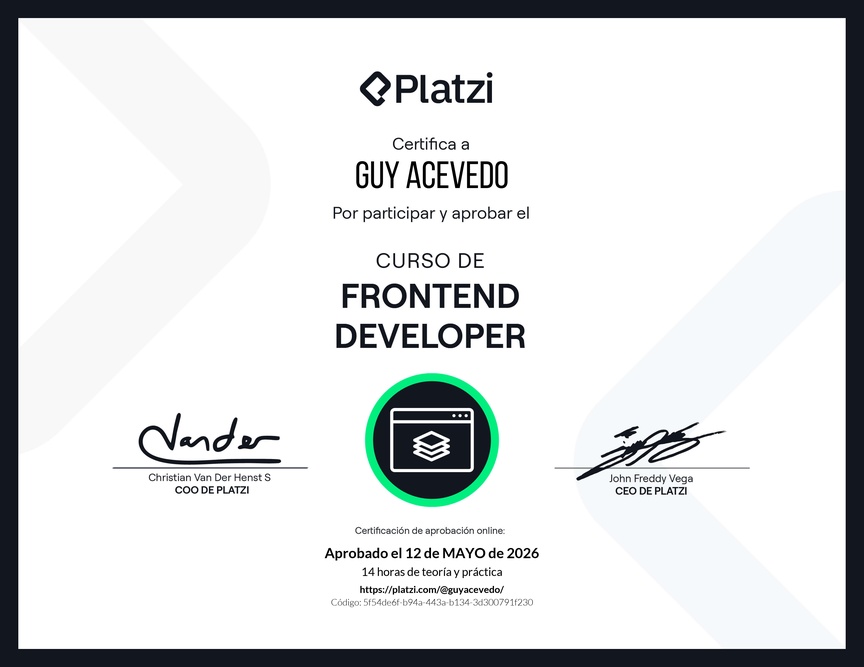 Diploma del Curso de Frontend Developer