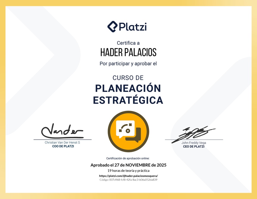 Diploma del Curso de Planeación Estratégica