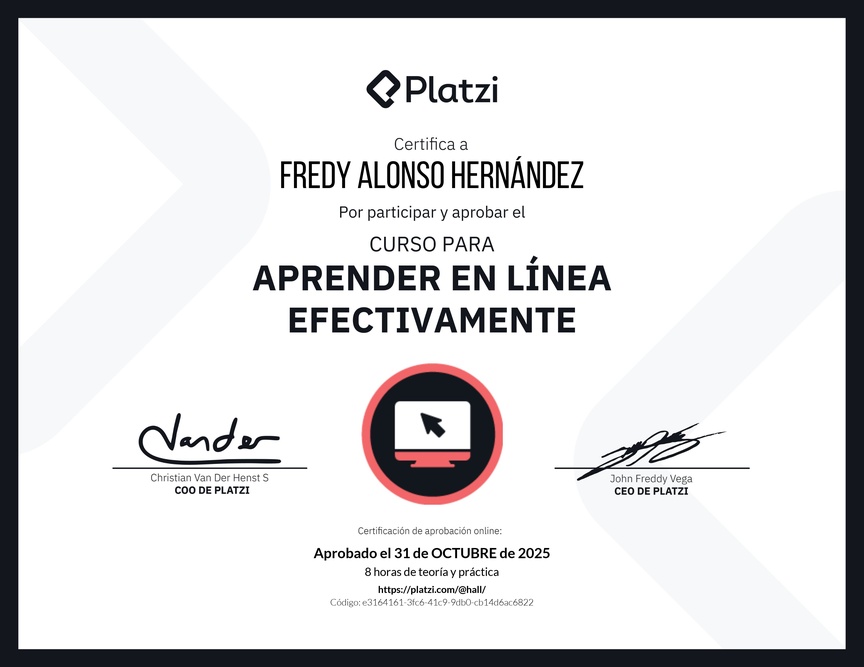Diploma del Curso para Aprender en Línea Efectivamente