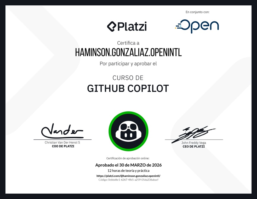 Diploma del Curso de GitHub Copilot