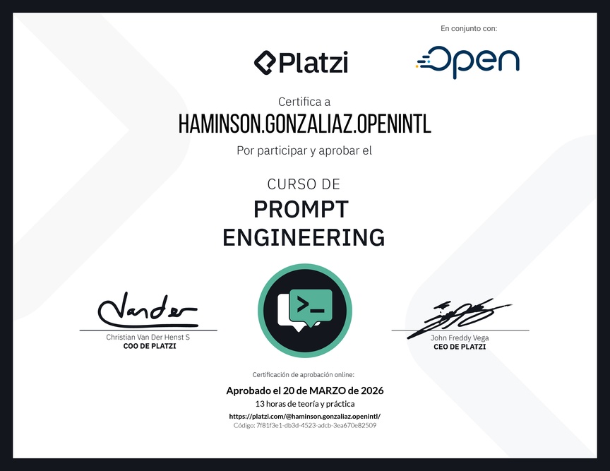 Diploma del Curso de Prompt Engineering