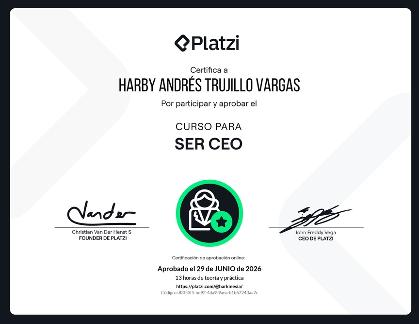 Diploma del Curso para ser CEO