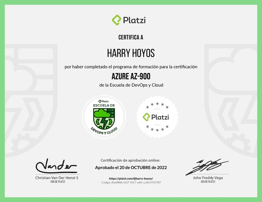Diploma de la Ruta de Aprendizaje de Certificación Microsoft Azure AZ-900