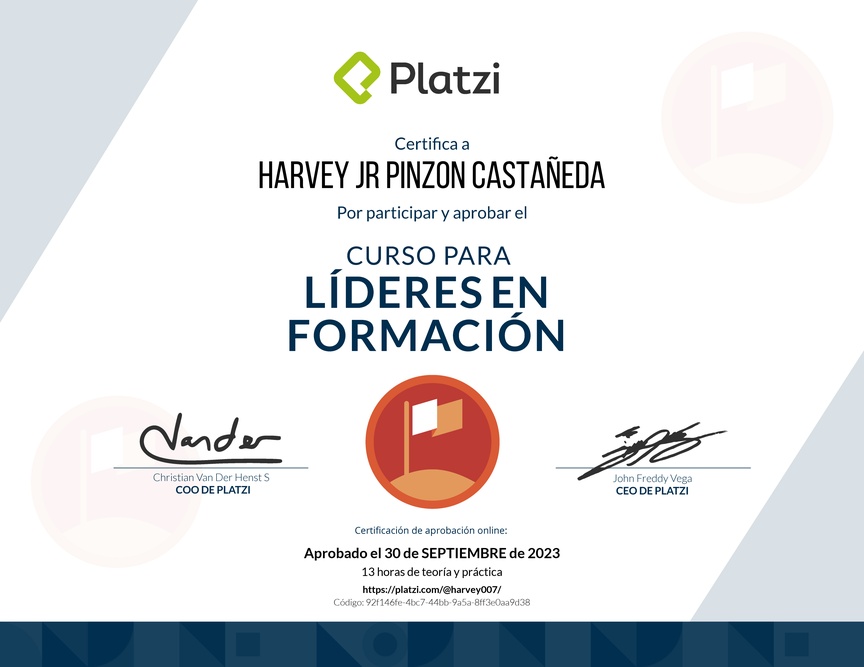 Diploma del Curso para Líderes en Formación
