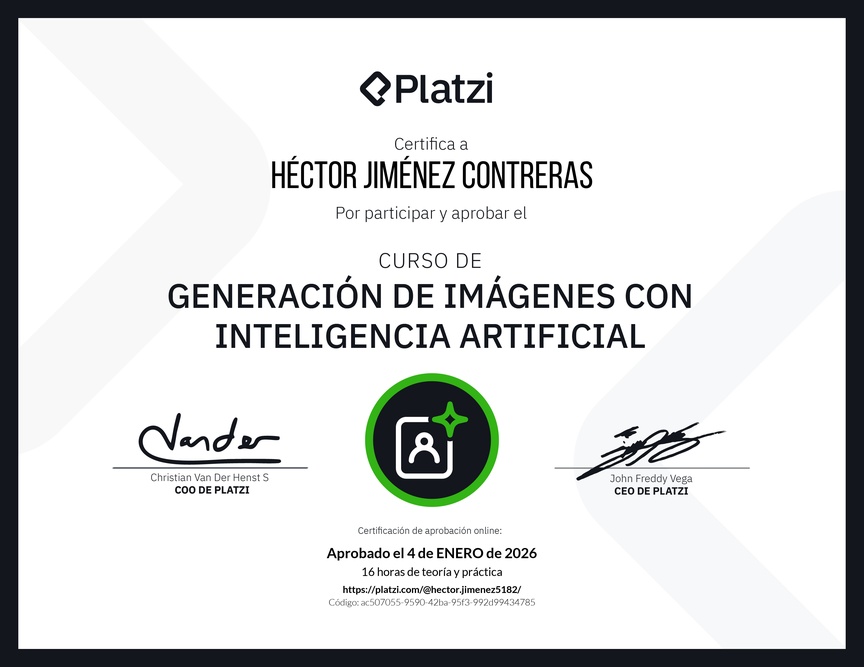 Diploma del Curso de Generación de Imágenes con Inteligencia Artificial