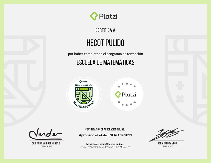 Diploma de la Ruta de Aprendizaje de Ruta de Matemáticas