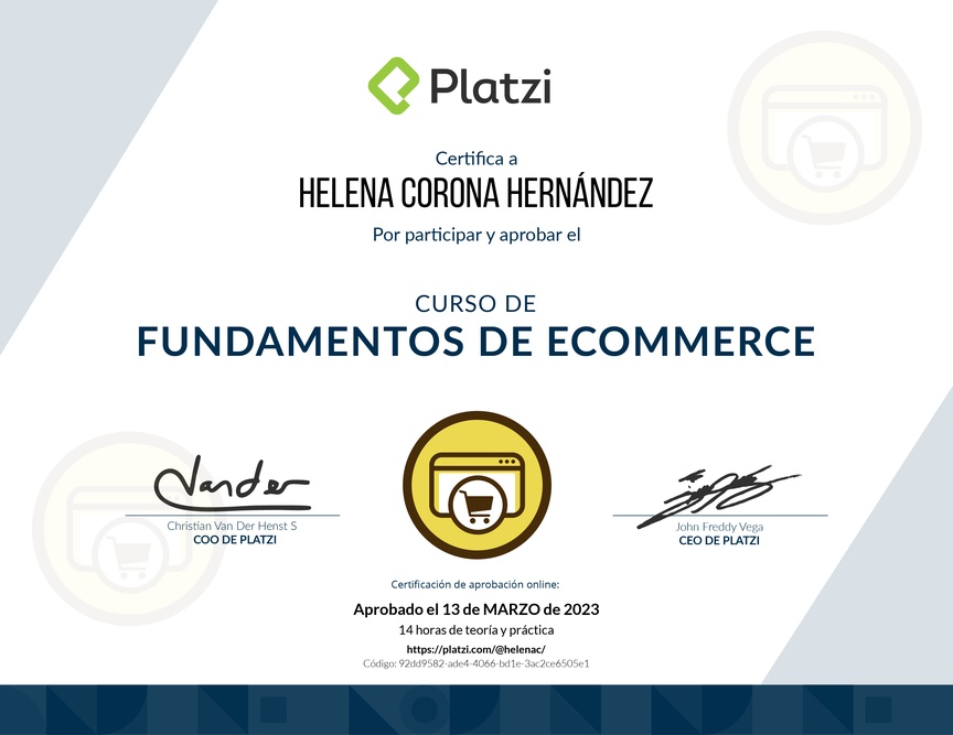 Diploma del Curso de E-Commerce