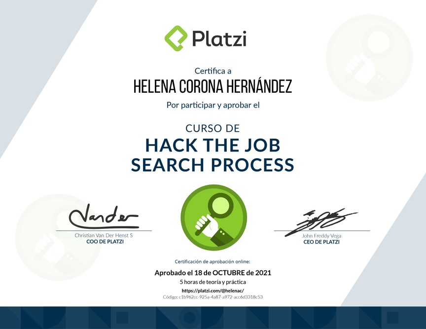 Diploma de Hack the Job Search Process