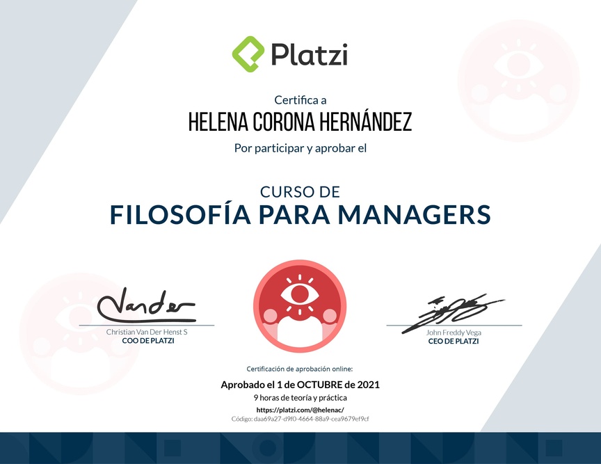 Diploma de Audiocurso de Filosofía para Managers