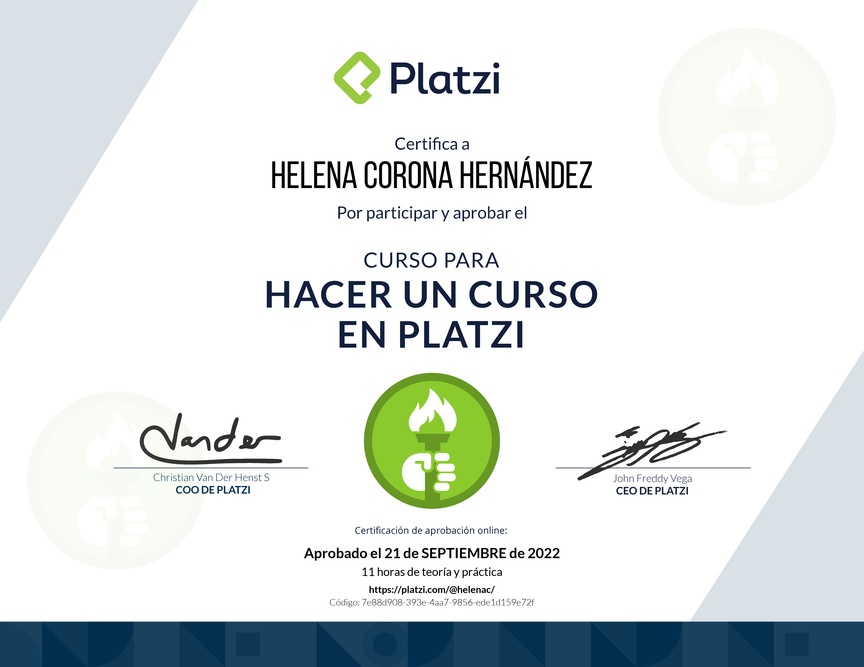 Diploma del Curso para Crear un Curso en Platzi (2021)