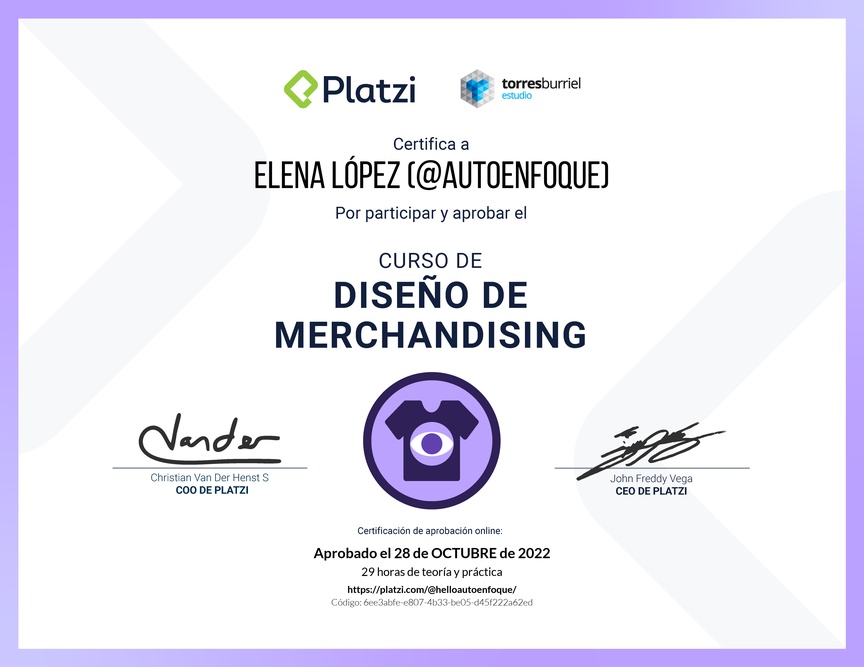 Diploma del Curso de Diseño de Merchandising Efectivo