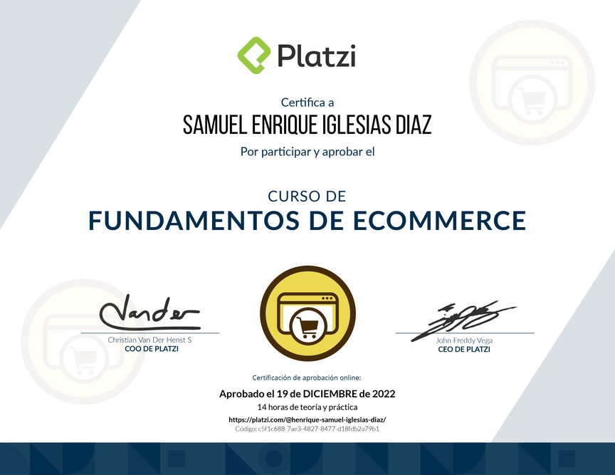 Diploma del Curso de E-Commerce