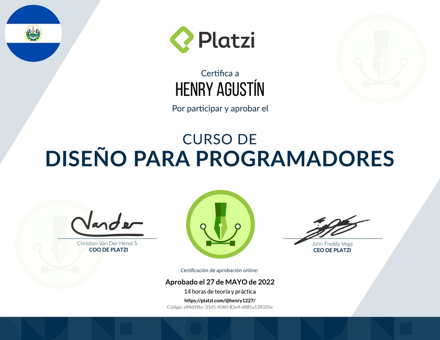 Diploma del Curso de Diseño para Developers